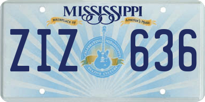 MS license plate ZIZ636