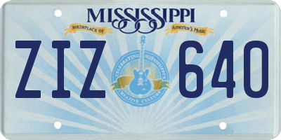 MS license plate ZIZ640