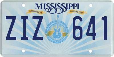 MS license plate ZIZ641