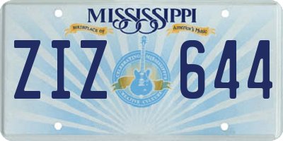 MS license plate ZIZ644
