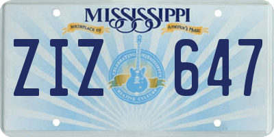 MS license plate ZIZ647