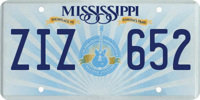 MS license plate ZIZ652