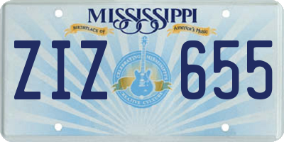 MS license plate ZIZ655