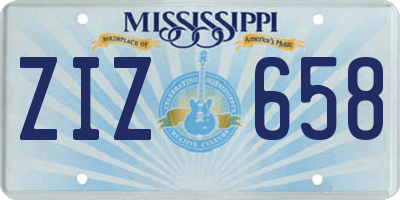 MS license plate ZIZ658