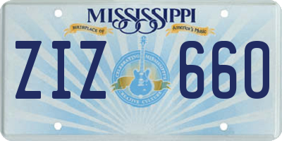 MS license plate ZIZ660