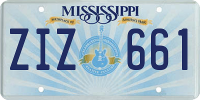 MS license plate ZIZ661