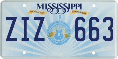 MS license plate ZIZ663