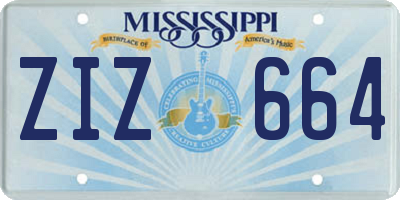 MS license plate ZIZ664