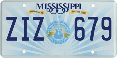 MS license plate ZIZ679