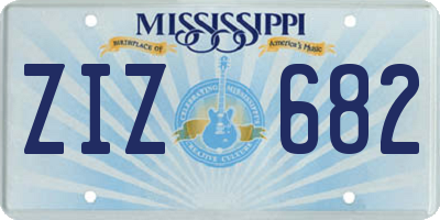 MS license plate ZIZ682