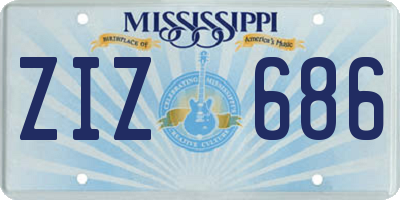 MS license plate ZIZ686