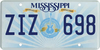 MS license plate ZIZ698
