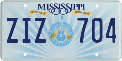 MS license plate ZIZ704