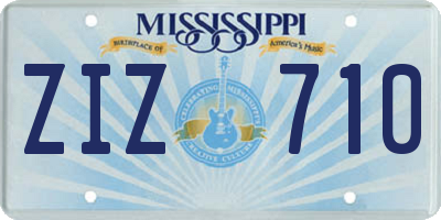 MS license plate ZIZ710