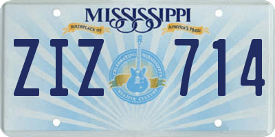 MS license plate ZIZ714