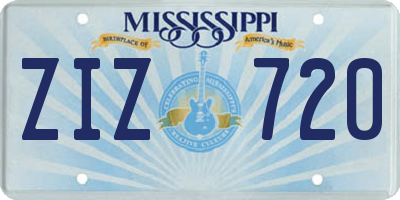 MS license plate ZIZ720