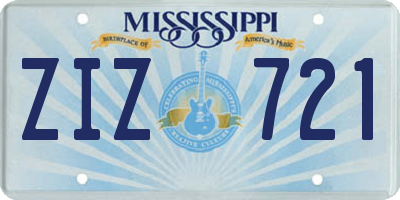 MS license plate ZIZ721