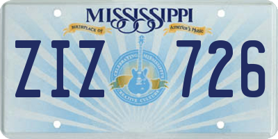 MS license plate ZIZ726