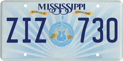 MS license plate ZIZ730
