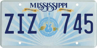 MS license plate ZIZ745