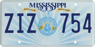 MS license plate ZIZ754