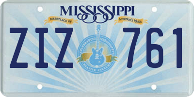 MS license plate ZIZ761