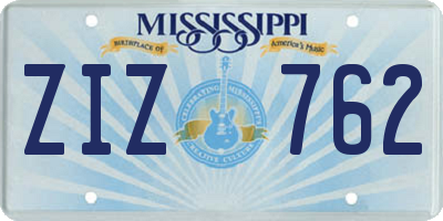 MS license plate ZIZ762