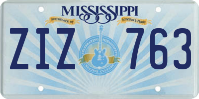 MS license plate ZIZ763