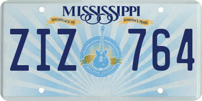 MS license plate ZIZ764