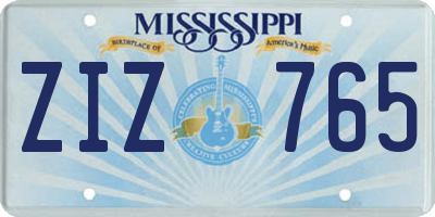 MS license plate ZIZ765