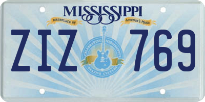 MS license plate ZIZ769