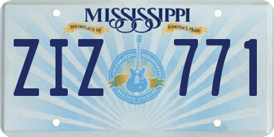 MS license plate ZIZ771