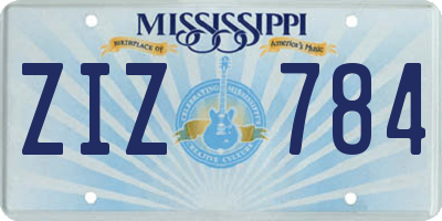 MS license plate ZIZ784