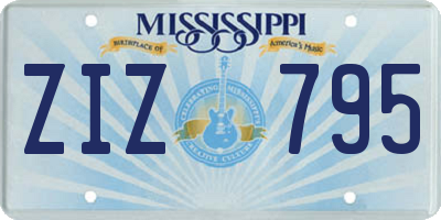 MS license plate ZIZ795