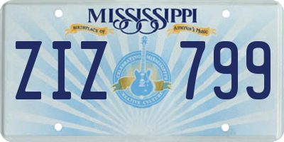 MS license plate ZIZ799