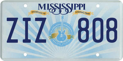 MS license plate ZIZ808