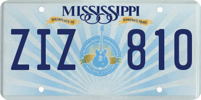 MS license plate ZIZ810