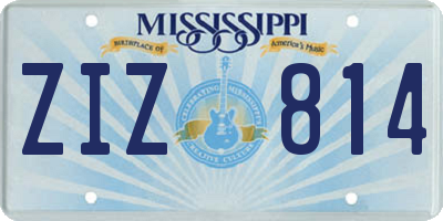 MS license plate ZIZ814