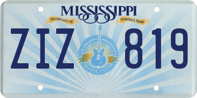 MS license plate ZIZ819