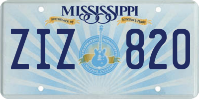 MS license plate ZIZ820