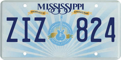 MS license plate ZIZ824