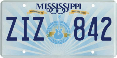 MS license plate ZIZ842