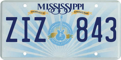 MS license plate ZIZ843