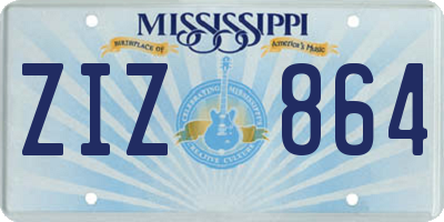 MS license plate ZIZ864