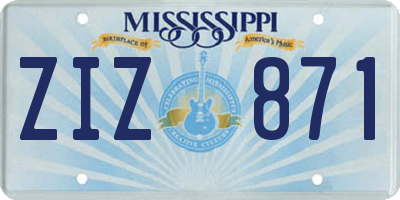 MS license plate ZIZ871