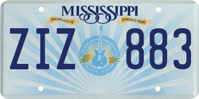 MS license plate ZIZ883