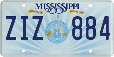 MS license plate ZIZ884