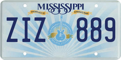 MS license plate ZIZ889