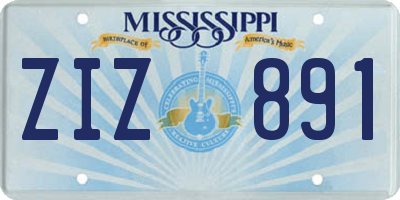 MS license plate ZIZ891