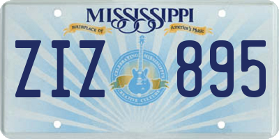 MS license plate ZIZ895